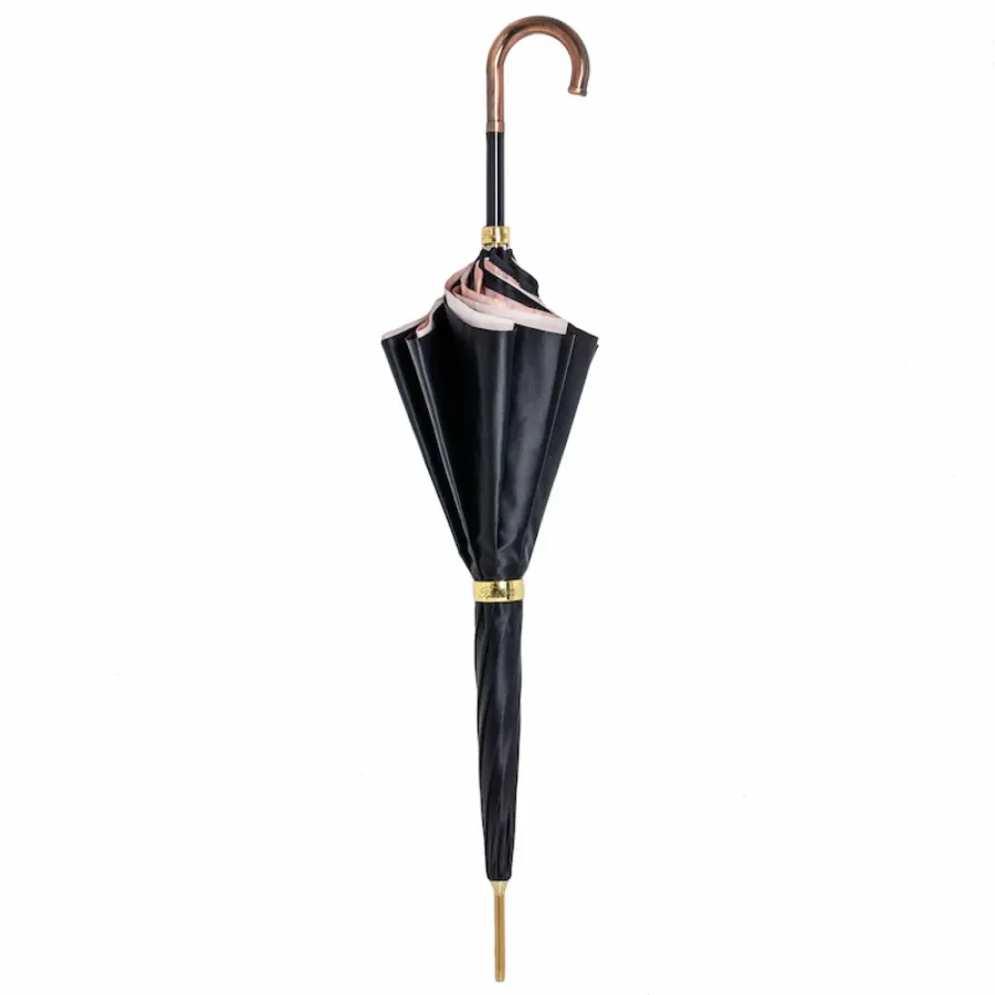 obrazek 2 Stylowy czarny parasol damski w stylu vintage – Pasotti