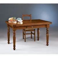 Picture Classic, solid wood extendable table 80-160 cm with a drawer - Zanini