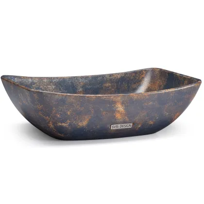 Zdjęcie Elegancka umywalka 50 cm VIRGO BASIC – GRANITE, niebiesko-szary i ochra, lakier półmatowy