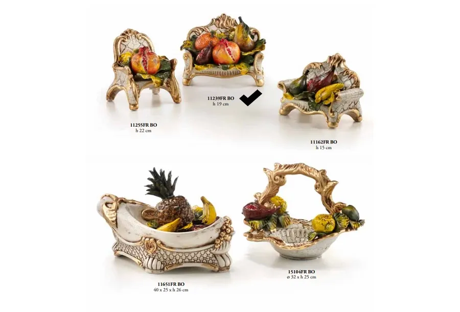 obrazek 1 Ceramiczna ozdoba - duża sofa z owocami - Valle d'oro Patchi