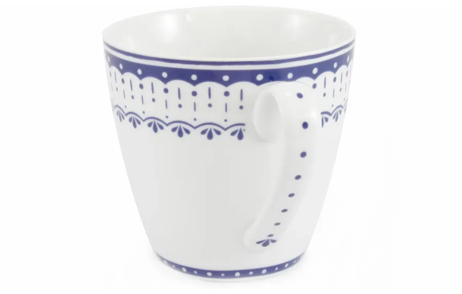 obrazek 2 Wyjątkowy kubek z porcelany z subtelnym niebieskim zdobieniem – wariant 3 – Leander