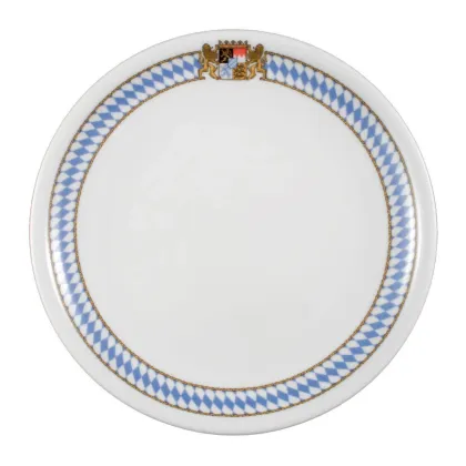 Zdjęcie Okrągły stołowy talerz obiadowy z porcelany 25,5 cm z bawarskim zdobieniem - Seltmann Weiden