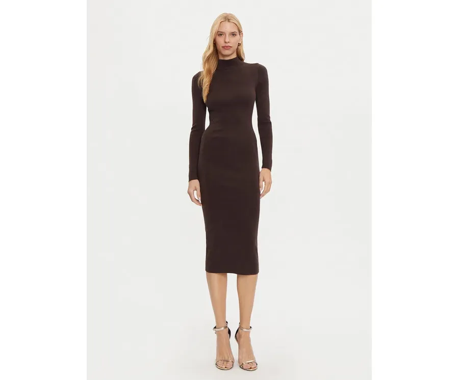 obrazek 1 MICHAEL Michael Kors Sukienka dzianinowa MF482Q14VR Brązowy Slim Fit
