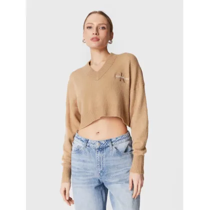 Zdjęcie Calvin Klein Jeans Sweter J20J220525 Beżowy Relaxed Fit