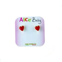 Picture Italian heart-shaped enamelled earrings for girls