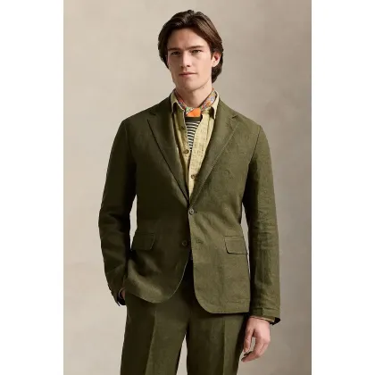 Zdjęcie Polo Ralph Lauren marynarka lniana Sportcoat kolor zielony 715927474