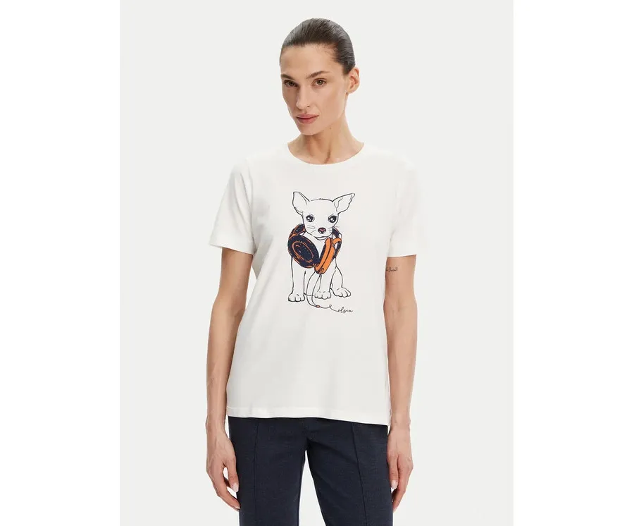 obrazek 1 Olsen T-Shirt 11105029 Biały Slim Fit