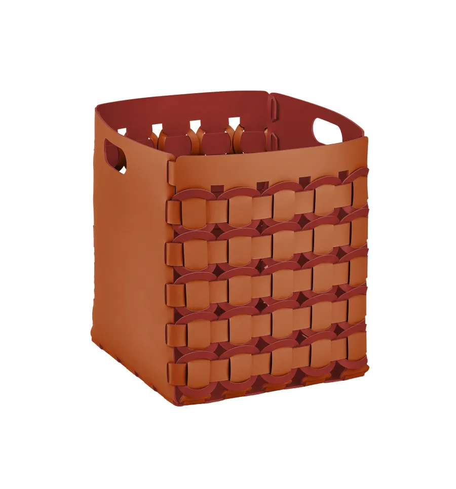 obrazek 1 Piękny kosz Geometria Rotonda 35x35xH40 cm w kolorze koniakowym