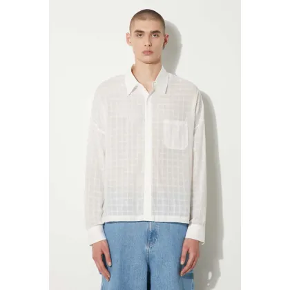 Zdjęcie STAMPD koszula bawełniana Cropped Oversized Buttondown męska kolor biały relaxed z kołnierzykiem klasycznym SLA-M3320BD-WHT