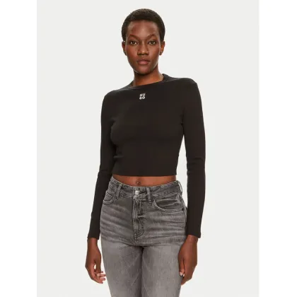 Zdjęcie Hugo Bluzka Dafilomena_3 50518378 Czarny Slim Fit HUGO