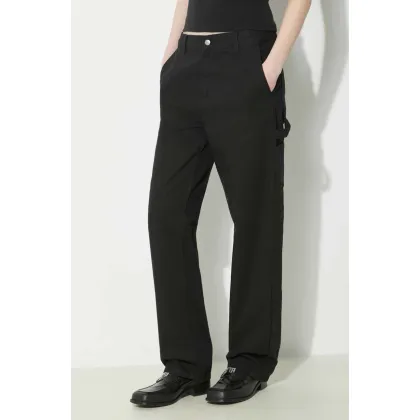 Zdjęcie Carhartt WIP spodnie bawełniane Pierce Pant Straight kolor czarny proste high waist I032966.8902