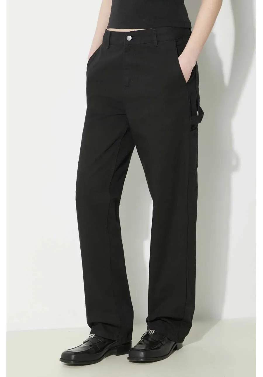 obrazek 1 Carhartt WIP spodnie bawełniane Pierce Pant Straight kolor czarny proste high waist I032966.8902