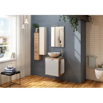 Zdjęcie Nowoczesny włoski komplet mebli do małej łazienki - Proteo Arredo Bagno