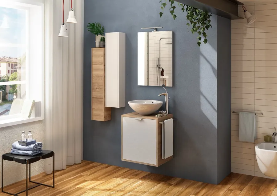 obrazek 1 Nowoczesny włoski komplet mebli do małej łazienki - Proteo Arredo Bagno