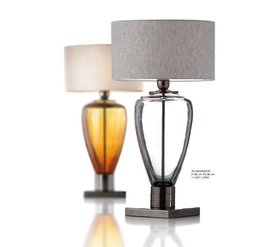 obrazek 1 Stylowa lampa stołowa z przydymionym szarym włoskim kryształem – Il Paralume Marina