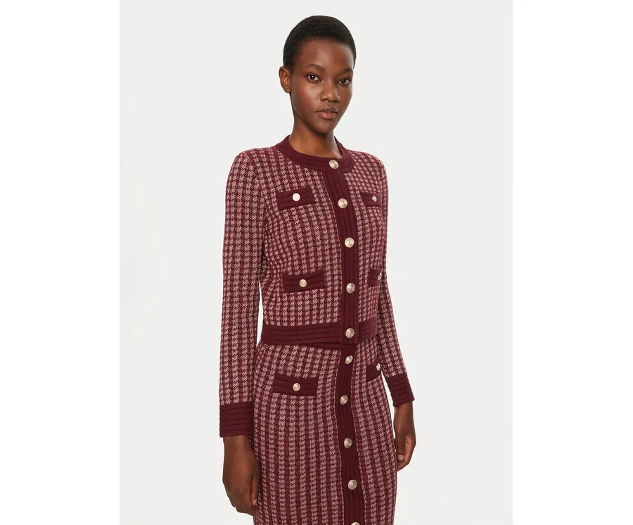 obrazek 1 Fracomina Kardigan FS24WT8008K536F8 Bordowy Slim Fit