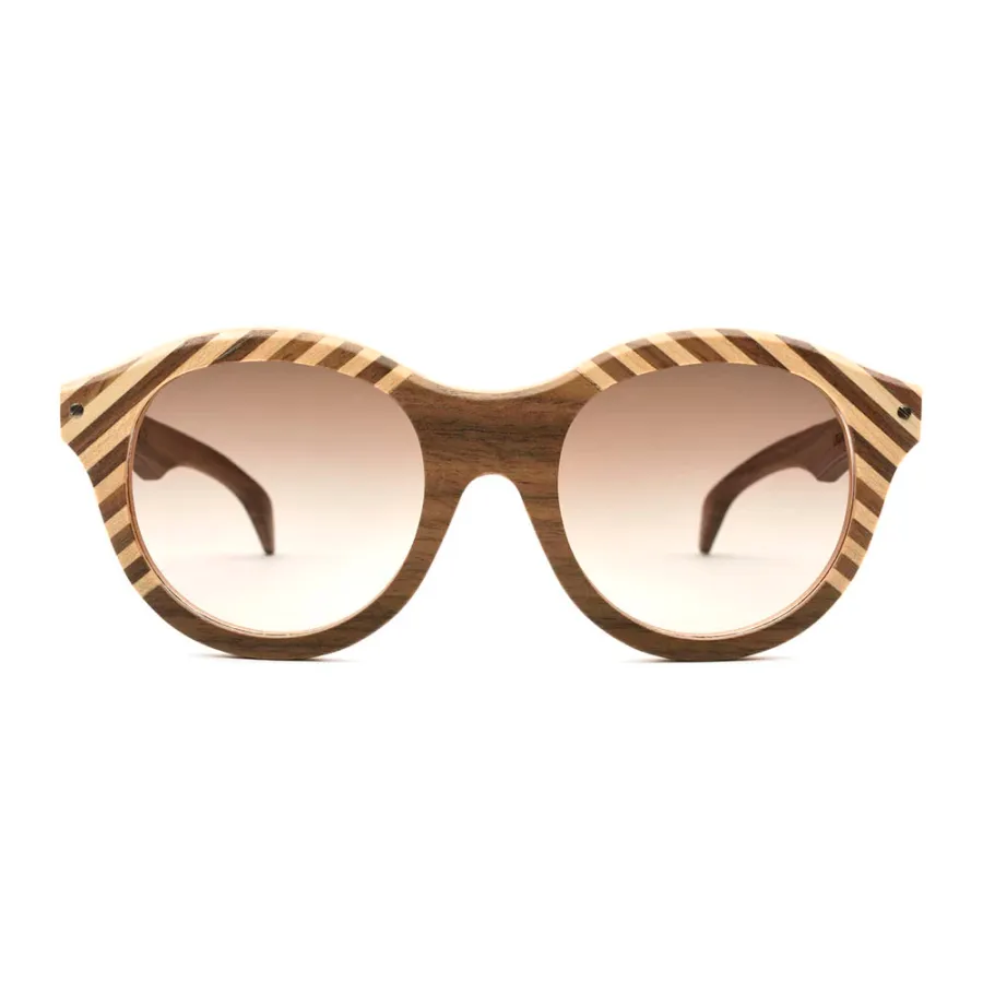 obrazek 2 Okulary o lekko zaokrąglonym kształcie z orzecha i klonu - Legno Light