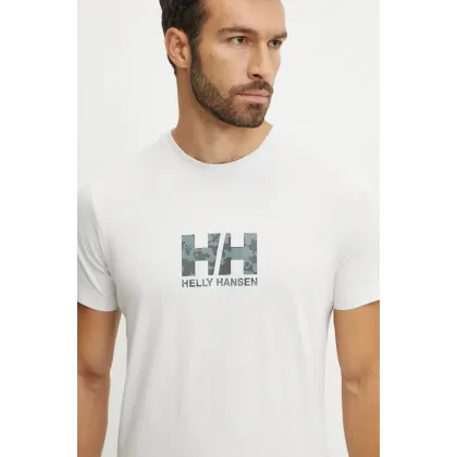 Zdjęcie Helly Hansen t-shirt bawełniany CORE GRAPHIC męski kolor szary wzorzysty 53936