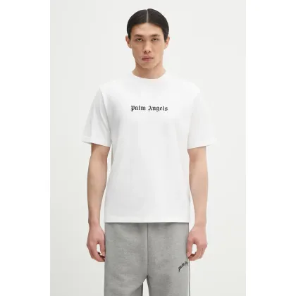 Zdjęcie Palm Angels t-shirt bawełniany Classic Logo Slim męski kolor biały z nadrukiem PMAA089C99JER0030110
