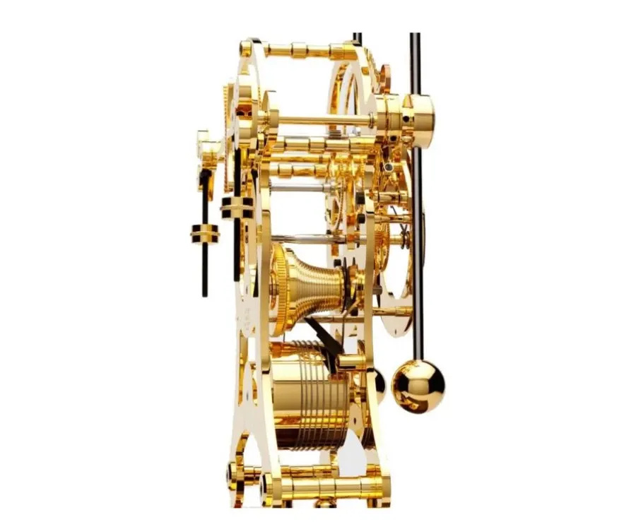 obrazek 3 Fantastyczny zegar ozdobny z pozłacanym mechanizmem na biurko
