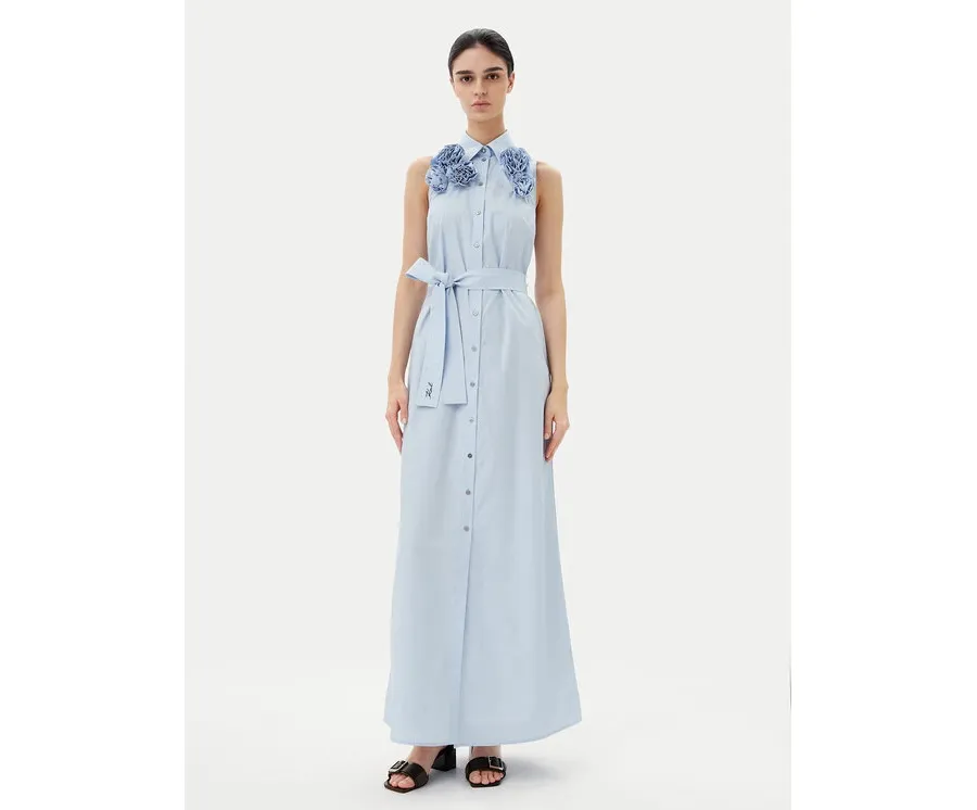 obrazek 1 KARL LAGERFELD Sukienka letnia A2W13004 Błękitny Regular Fit