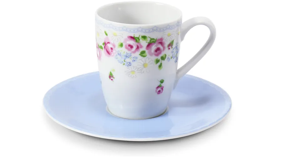 obrazek 1 Filiżanka do espresso ze spodkiem z porcelany w kolorze niebieskim – Leander
