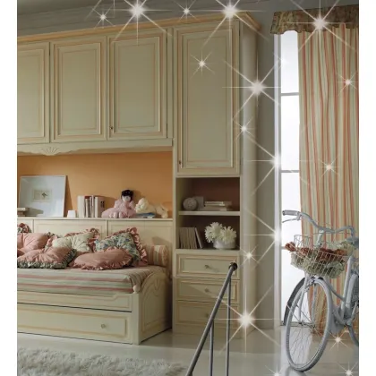 Zdjęcie Luksusowa sypialnia z biurkiem dla dziewczynki - Ebnisteria Bacci