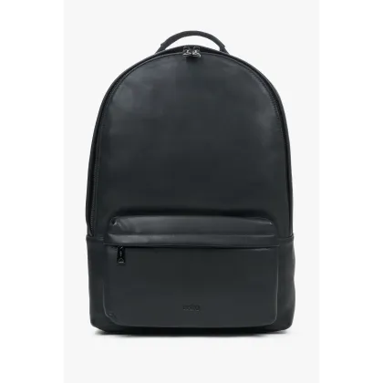 Zdjęcie Estro: Pojemny czarny plecak męski ze skóry naturalnej