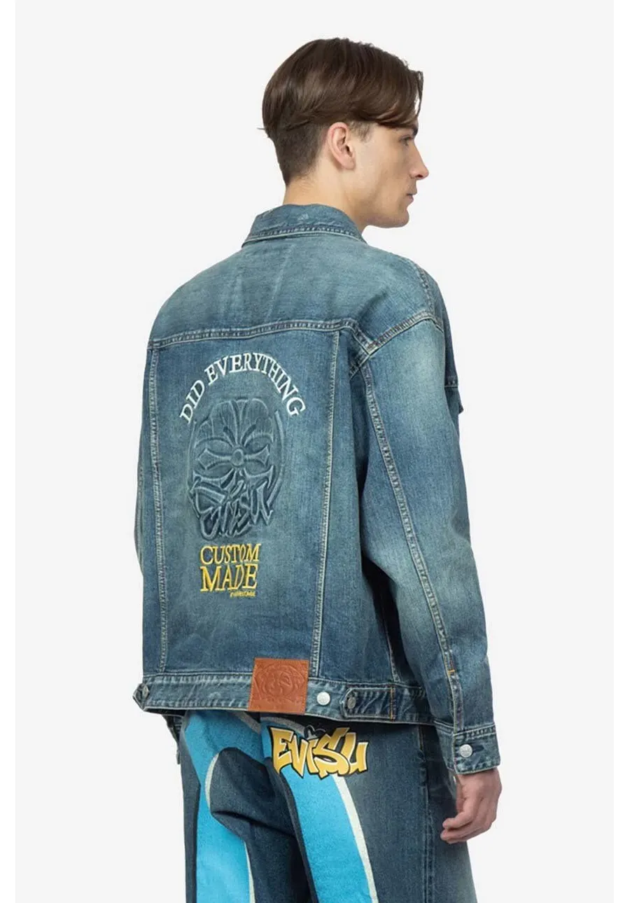 obrazek 1 Evisu kurtka jeansowa męska kolor niebieski przejściowa oversize 2ESHTM3DJ710LFCS-indigo