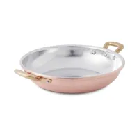 Zdjęcie Patelnia do duszenia z 2 uchwytami z gładkiej miedzi ocynkowanej ø 36 cm - Cu Artigiana
