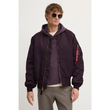 Zdjęcie Alpha Industries kurtka bomber męski kolor fioletowy zimowa