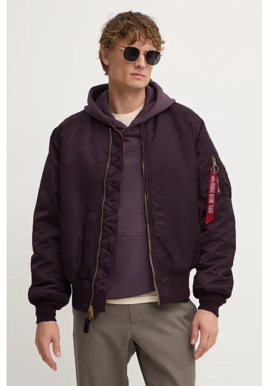 obrazek 1 Alpha Industries kurtka bomber męski kolor fioletowy zimowa