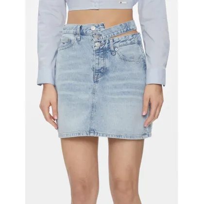 Zdjęcie Tommy Jeans Spódnica jeansowa Mom Cut Out Wb Uh Skirt Ah7011 DW0DW17217 Niebieski Slim Fit