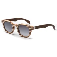 Picture Horizontal stripes and oval lenses - wooden glasses from Italy - Legno Light