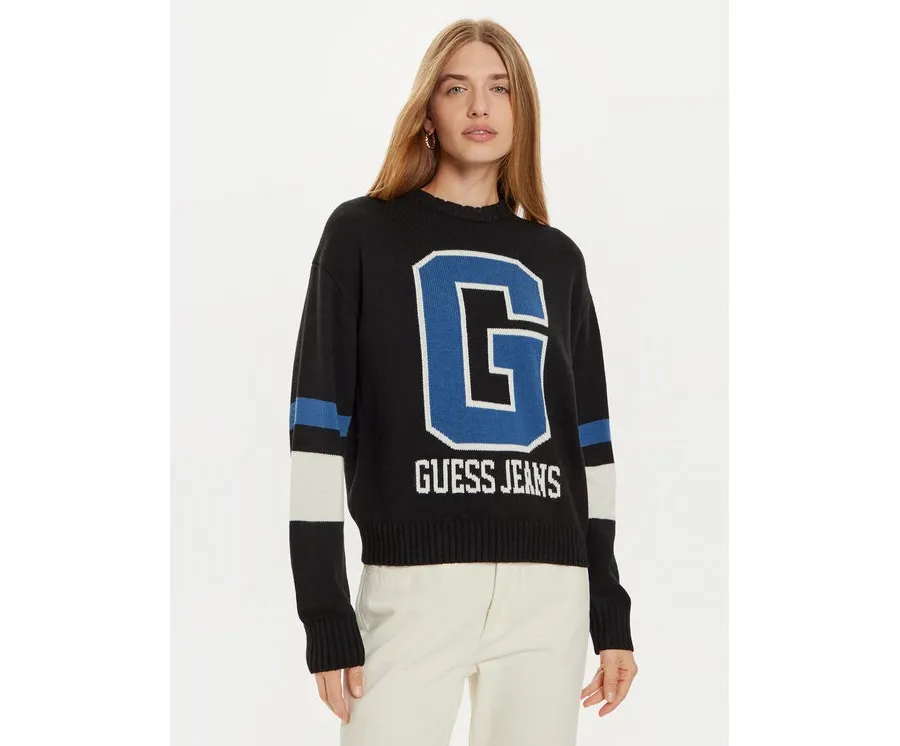 obrazek 1 Guess Jeans Sweter W4BR11 Z3HN2 Czarny Regular Fit