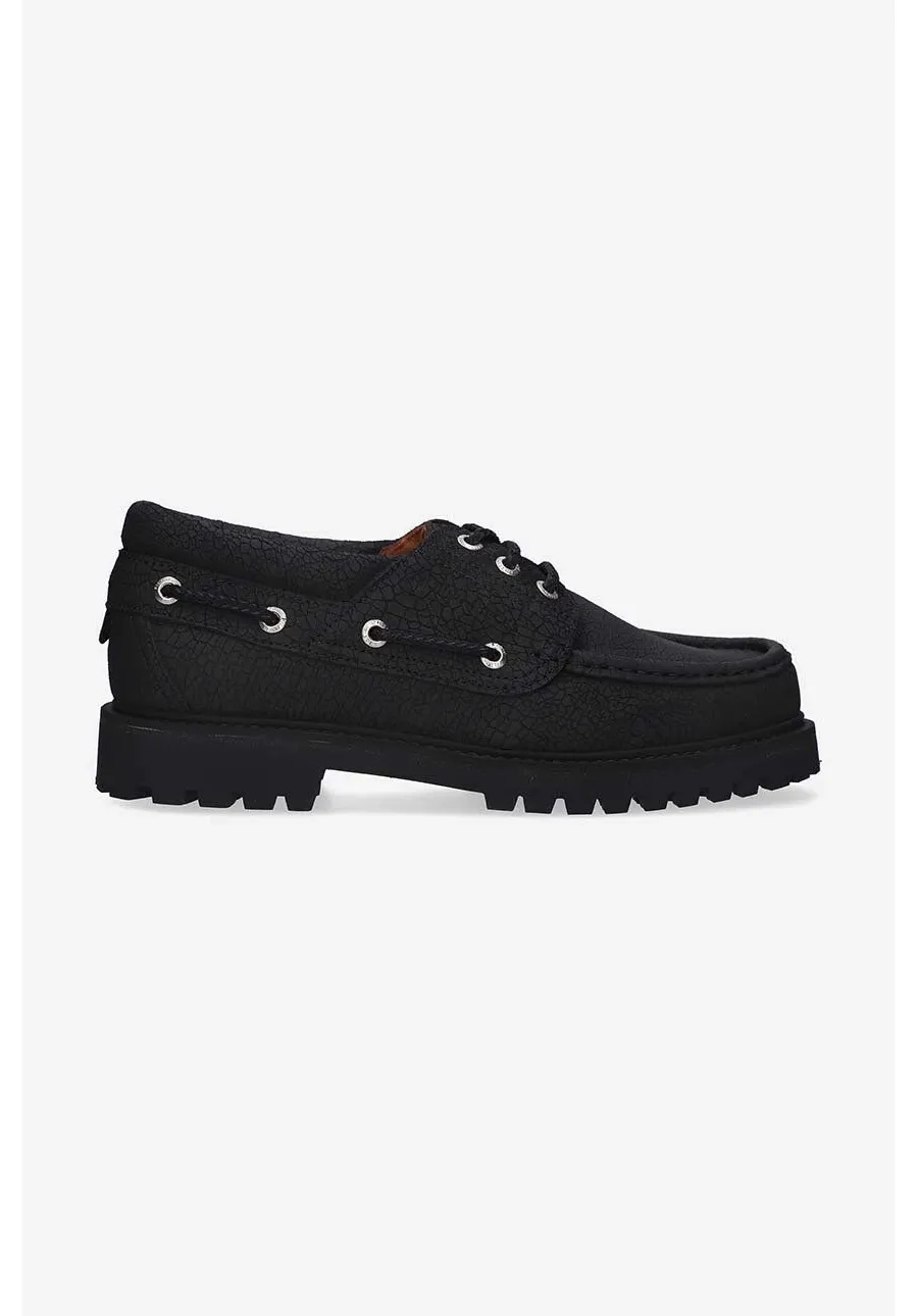 obrazek 1 Filling Pieces mokasyny skórzane FP Boatshoe kolor czarny na płaskim obcasie 47928901847-BLACK