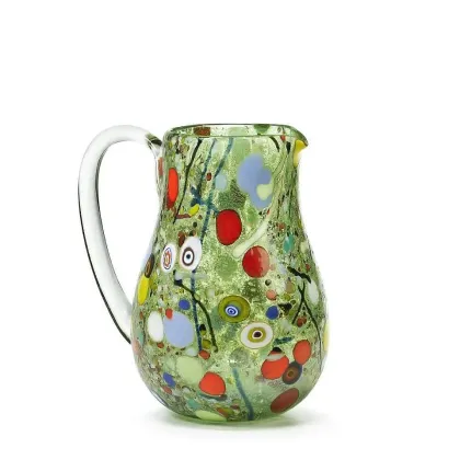 Zdjęcie Zielony włoski dzbanek ze szkła murano (22 cm)
