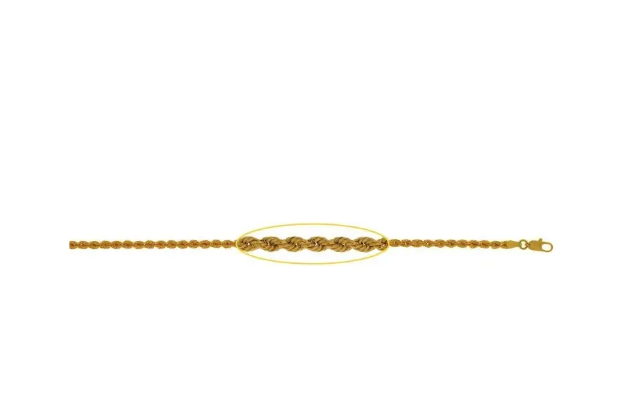 obrazek 1 Złota bransoletka sznurkowa 19 cm
