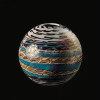 Picture Round artistic vase made of Murano glass