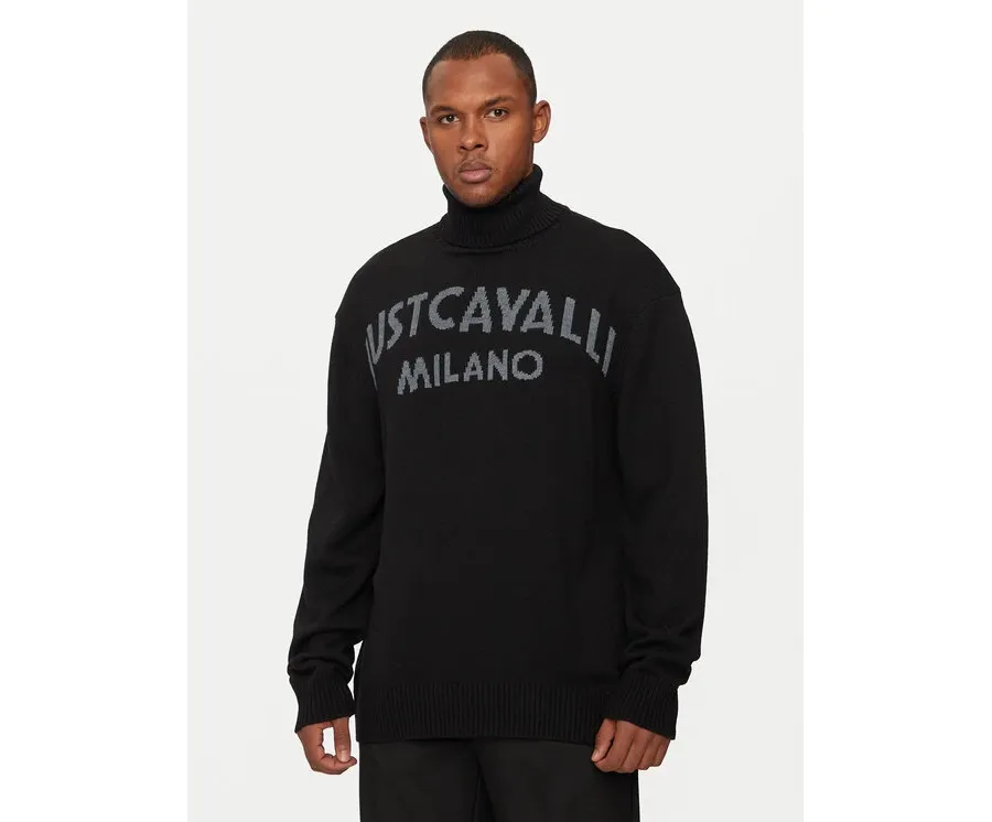 obrazek 1 Just Cavalli Sweter 77OAFM38 Czarny Regular Fit