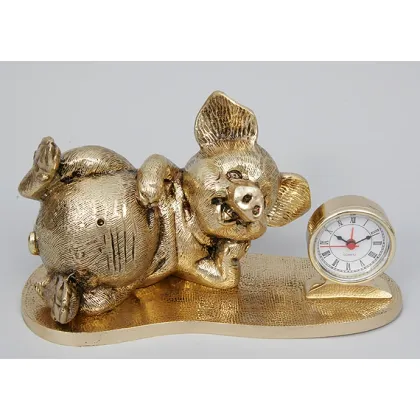 Picture Piggy - bronze clock