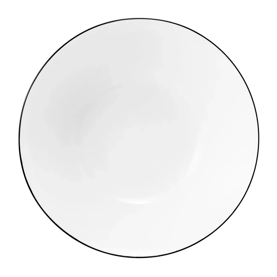 obrazek 2 Biała klasyczna duża miska z porcelany z czarną obwódką – Tettau