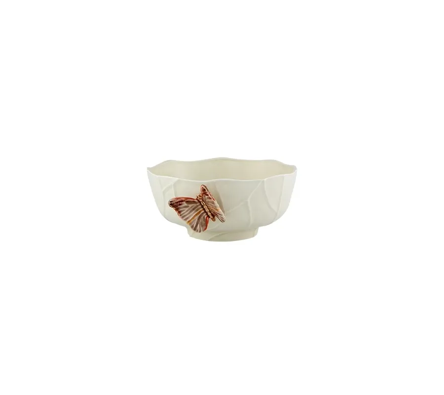obrazek 1 Ceramiczna salaterka 3l z motylem w stylu wiejskim - Bordallo Pinheiro