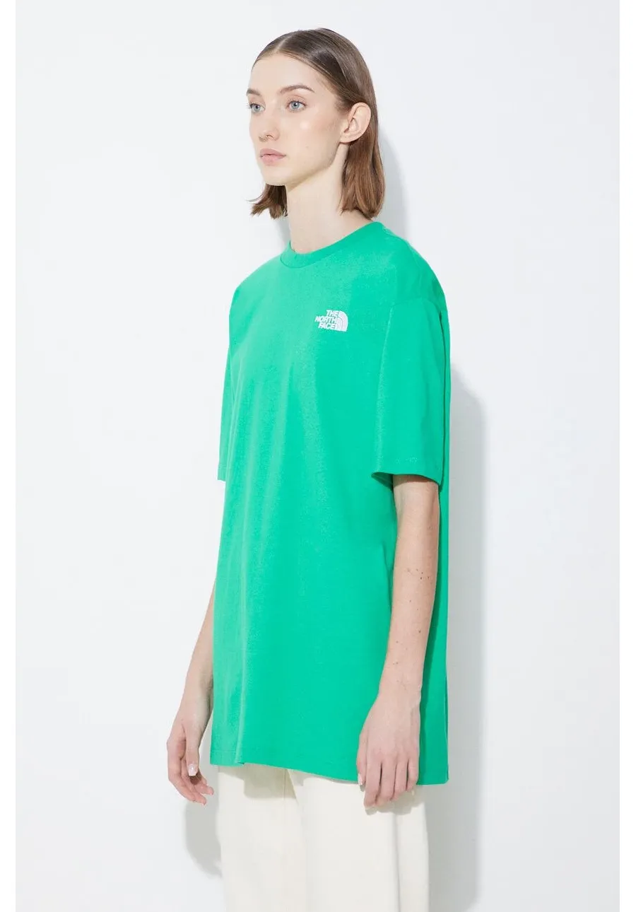 obrazek 1 The North Face t-shirt bawełniany W S/S Essential Oversize Tee damski kolor zielony NF0A87NQPO81