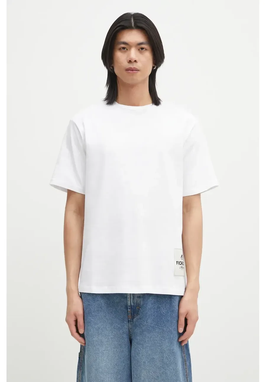 obrazek 1 Fiorucci t-shirt bawełniany Label Regular Fit T-Shirt męski kolor biały z aplikacją U02SPTSH323CJ01WH01
