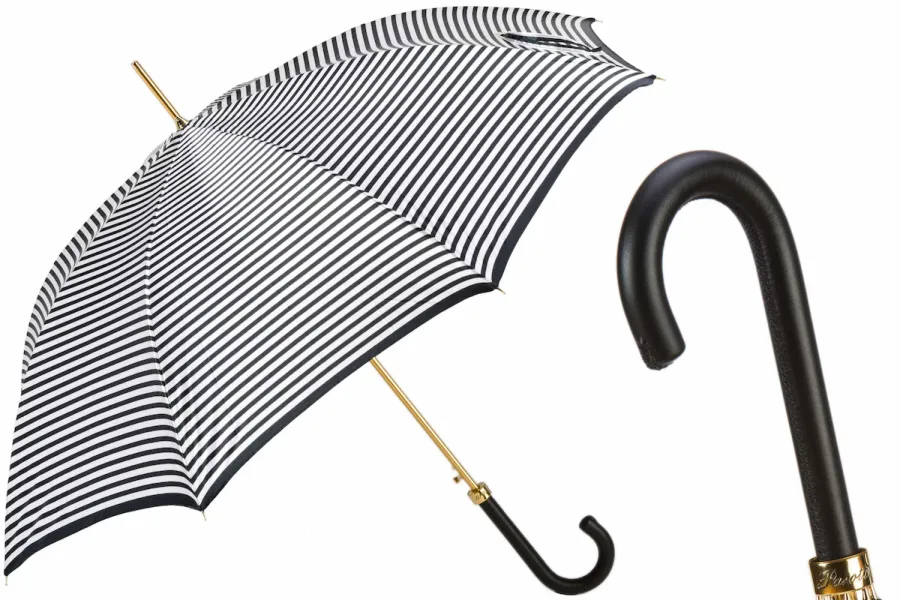 obrazek 1 Piękny stylowy parasol damski w drobne paski – Pasotti