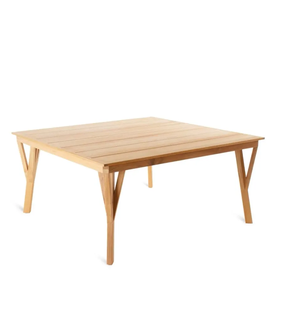 obrazek 1 Piękny stylowy kwadratowy stół 150×150 cm wykonany z drewna tekowego do ogrodu