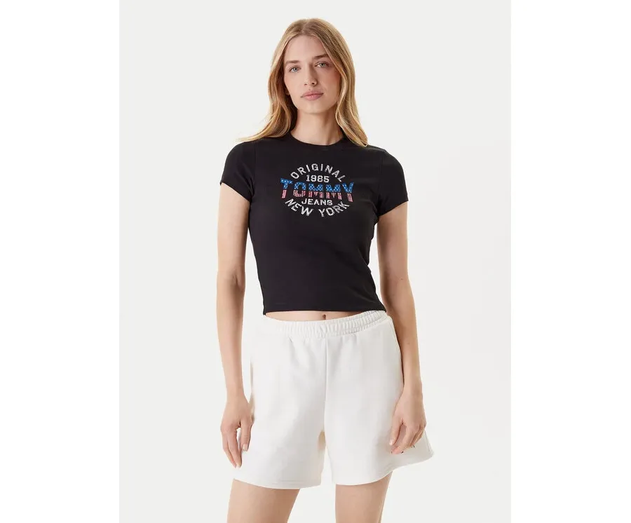 obrazek 1 Tommy Jeans T-Shirt DW0DW21421 Czarny Slim Fit