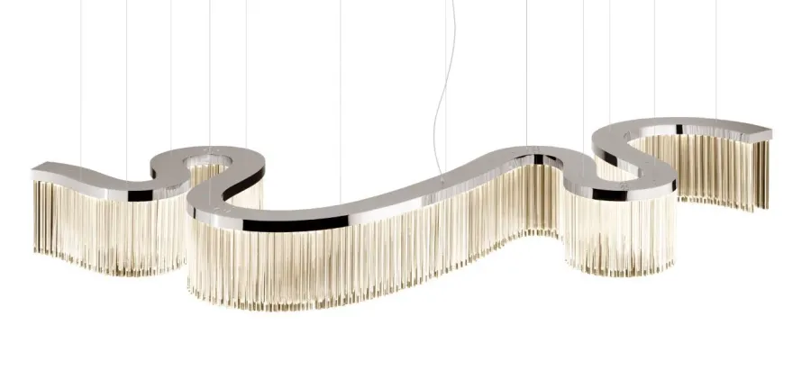 obrazek 2 Piękna lampa sufitowa „Snake” z przezroczystymi trójścianami ze szkła Murano - Il Paralume Marina