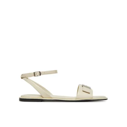 Zdjęcie Calvin Klein Sandały Flat Sandal W/Ck Hw - Lth HW0HW02367 Écru